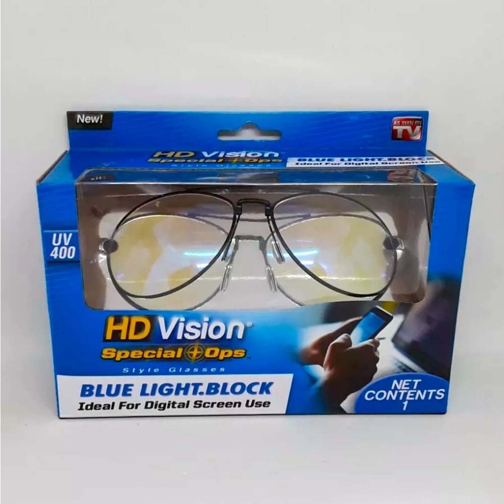 As Seen on T.V. HD Vision Specialist Ops Blue Light Block Glasses New in Box